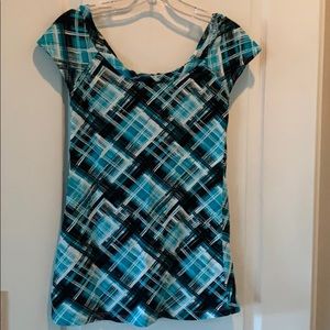 Plaid multi color top